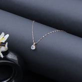 Teardrop Style Simple CZ Pendant Chain for Elegant Look